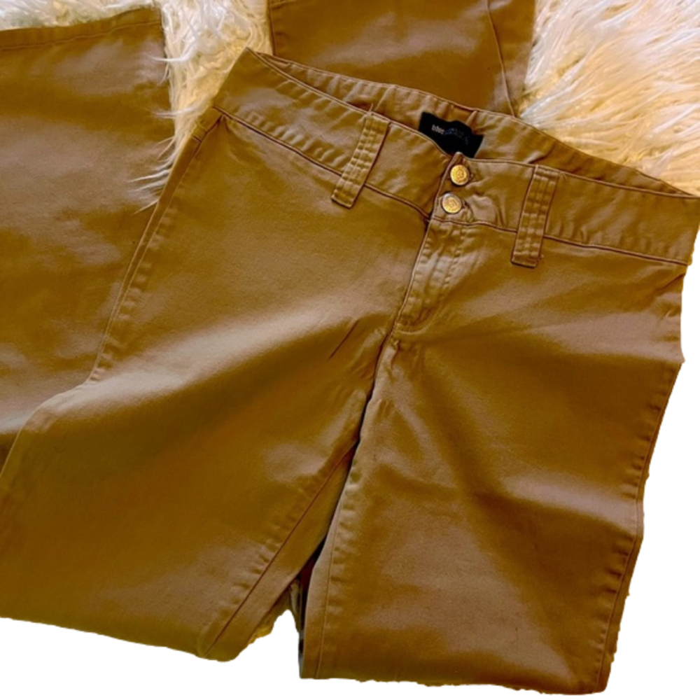 Blue Asphalt Khaki Pants Boot Cut Leg Wider Belt Loops Stretchy Excellent Sz 13
